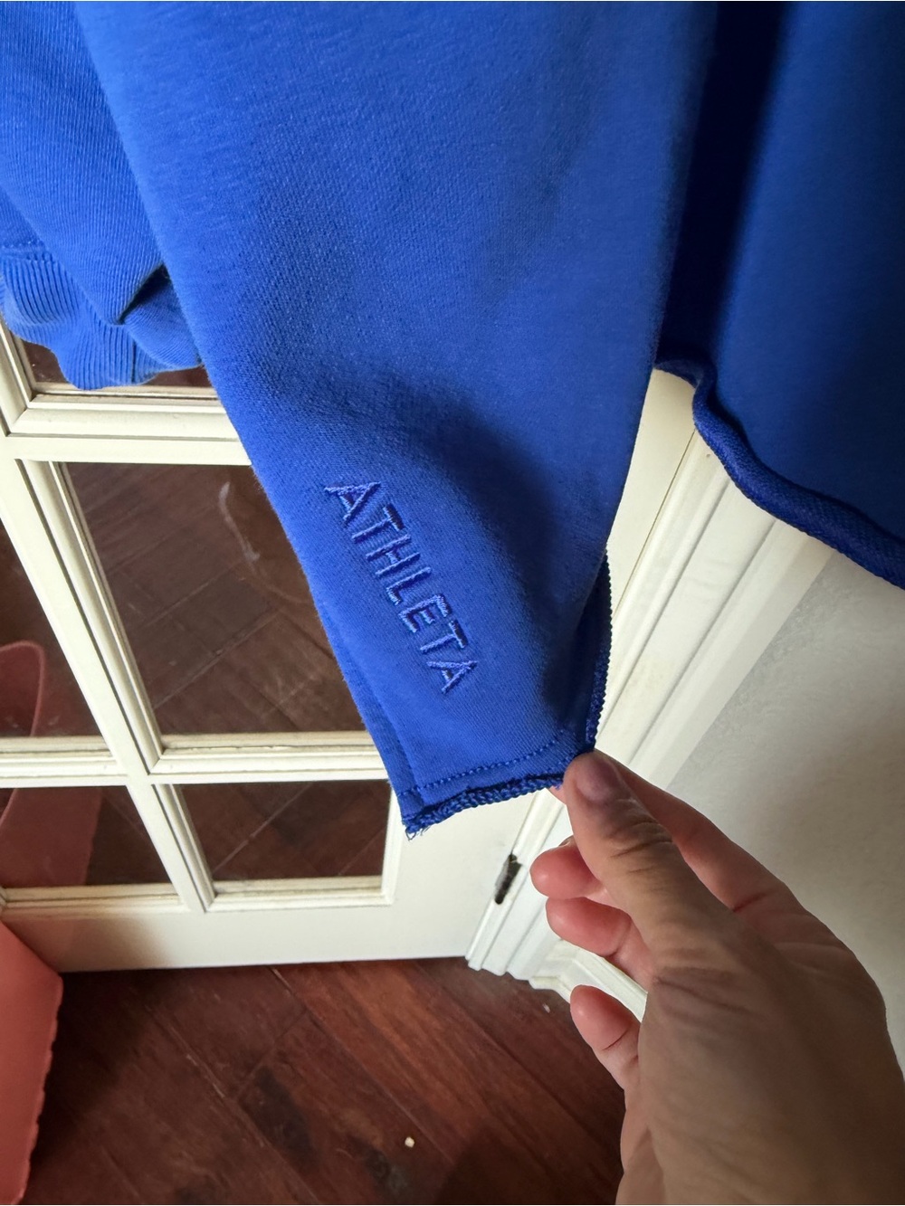Athleta Oversized Cobalt Blue Hoodie L Royal Blue Sweatshirt - Picture 3 of 4
